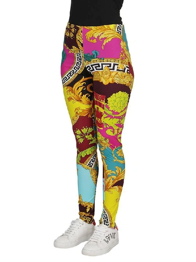 Shop Versace All Over Print Leggings In Multi