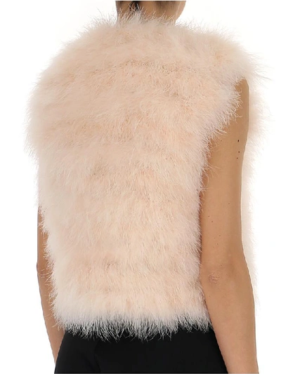 Shop Red Valentino Fluffy Cropped Vest In Pink