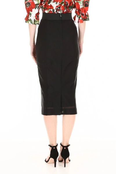 Shop Dolce & Gabbana Sheer Overlay Pencil Skirt In Black