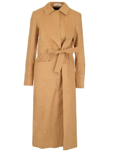 Shop Tory Burch Tie Waist Trench Coat In Brown