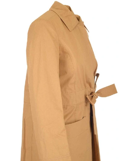 Shop Tory Burch Tie Waist Trench Coat In Brown