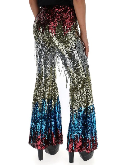 Shop Amen Sequined Flare Pants In Multi