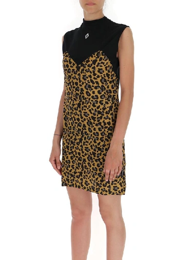 Shop Marcelo Burlon County Of Milan Leopard Print Panelled Dress In Multi