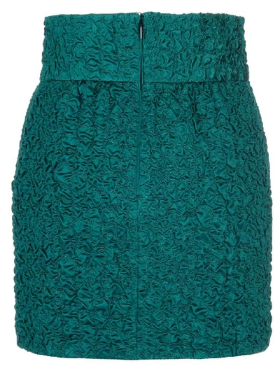 Shop Saint Laurent High Waisted Mini Skirt In Green
