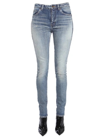 Shop Saint Laurent Skinny Fit Jeans In Blue