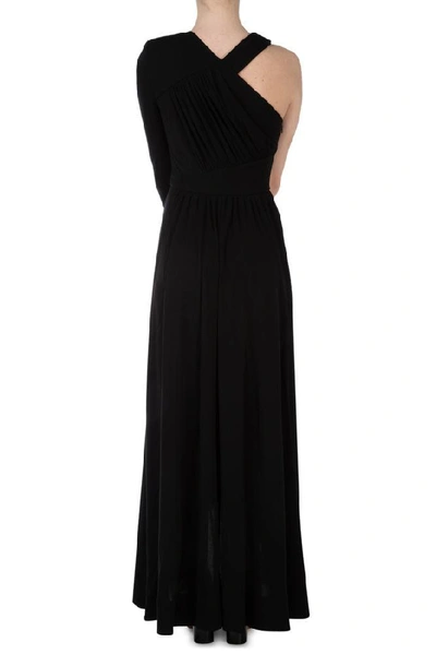 Shop Givenchy Asymmetric Draped Gown In Black
