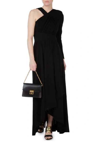 Shop Givenchy Asymmetric Draped Gown In Black