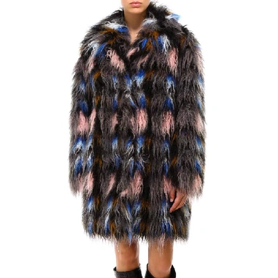 Shop Kenzo Faux Fur Coat In Multi