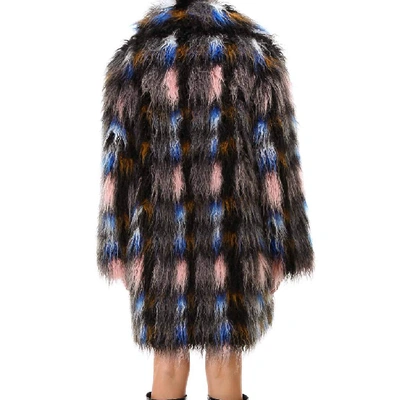 Shop Kenzo Faux Fur Coat In Multi