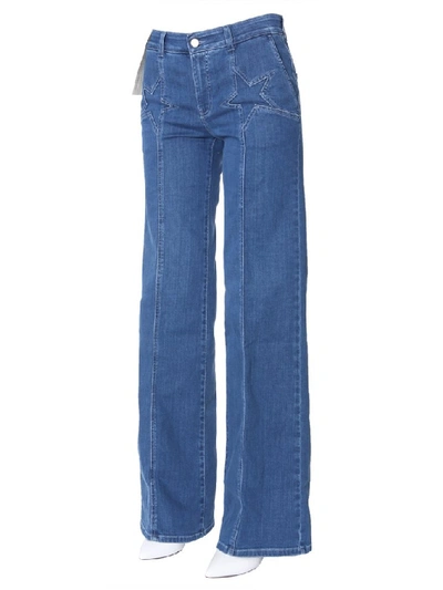 Shop Stella Mccartney Star Detail Flared Jeans In Blue