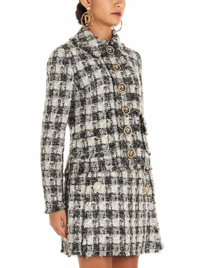 Shop Dolce & Gabbana Button Embellished Tweed Jacket In Multi