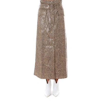 Shop Nanushka Aarohi Belted Skirt In Brown