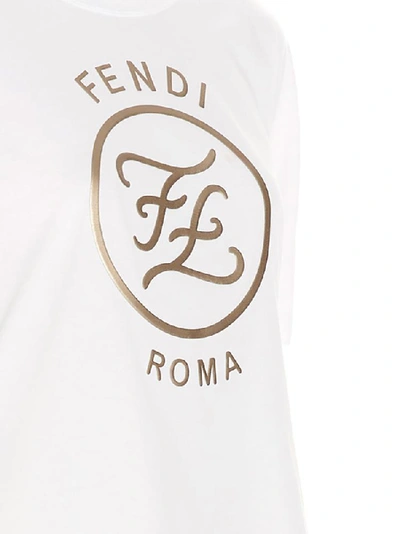 Shop Fendi Karligraphy Logo Embossed T In White