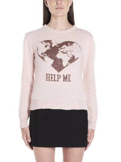 Shop Alberta Ferretti Help Me Knit Sweater In Pink