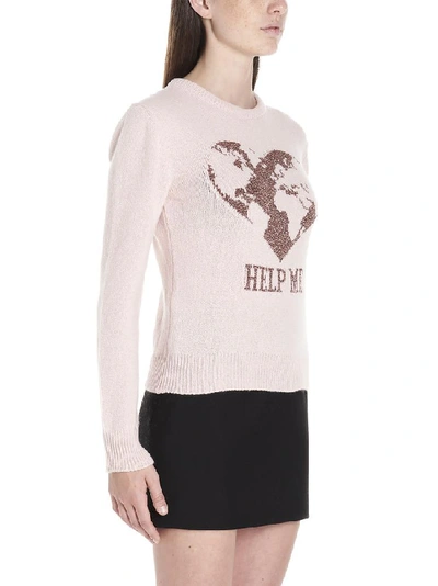 Shop Alberta Ferretti Help Me Knit Sweater In Pink
