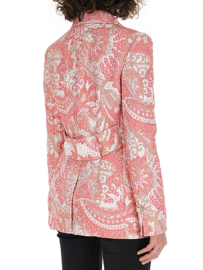 Shop Dolce & Gabbana Jacquard Single Breasted Blazer In Pink