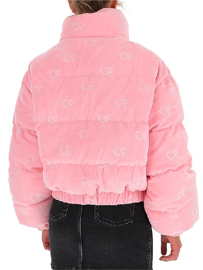 Shop Chiara Ferragni Logo Print Puffer Jacket In Pink