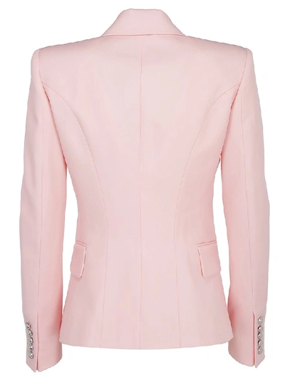 Shop Balmain Double Breasted Blazer In Rose Pale