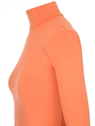 Shop Heron Preston Turtle Neck Logo Patch Jersey Dress In Orange