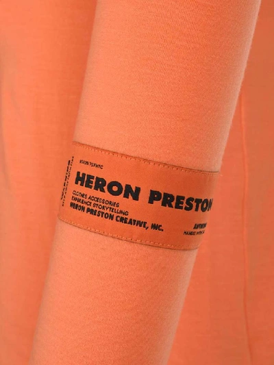 Shop Heron Preston Turtle Neck Logo Patch Jersey Dress In Orange