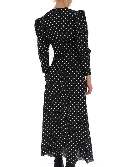Shop Alessandra Rich Polka Dot Maxi Dress In Black