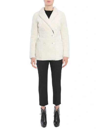 Shop Alexander Mcqueen Double Breasted Coat In White