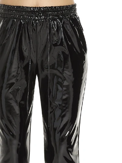 Shop Michael Michael Kors Vinyl Drawstring Track Trousers In Black