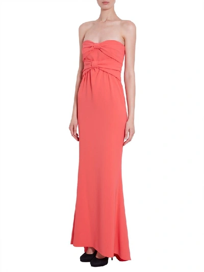 Shop Boutique Moschino Strapless Bow Detail Maxi Dress In Red