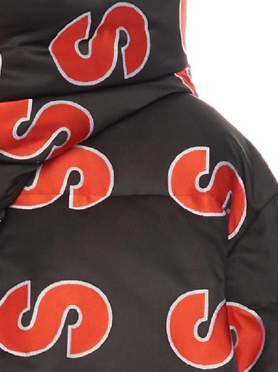 Shop Stella Mccartney All Over Logo Hooded Padded Jacket In Multi