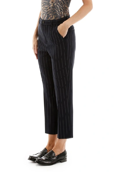 Shop Ganni Pinstripe Suiting Slim Pants In Multi