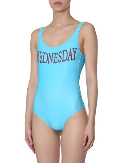 Shop Alberta Ferretti Wednesday One Piece Swimsuit In Azure