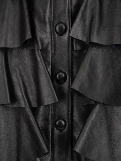 Shop Saint Laurent Tiered Ruffle Skirt In Black