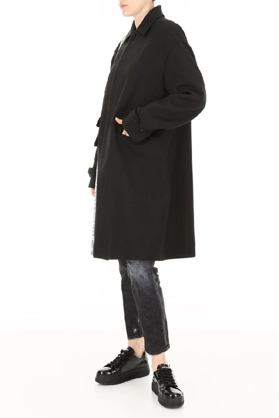 Shop Dsquared2 Side Logo Tape Coat In Black