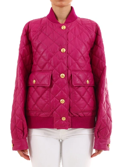 Shop Gucci Quilted Bomber Jacket In Pink