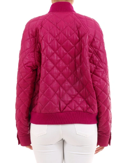 Shop Gucci Quilted Bomber Jacket In Pink
