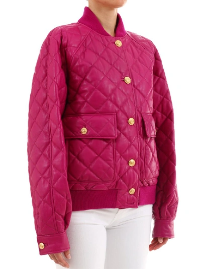 Shop Gucci Quilted Bomber Jacket In Pink