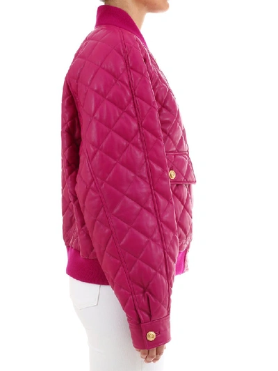 Shop Gucci Quilted Bomber Jacket In Pink