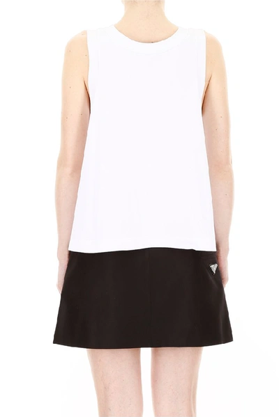 Shop Prada Bow Embellished Tank Top In White