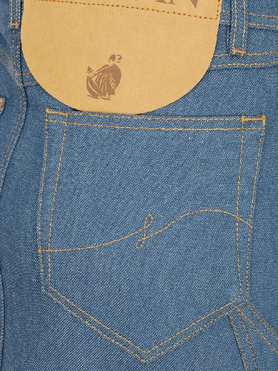 Shop Lanvin Slit Detail Denim Skirt In Blue
