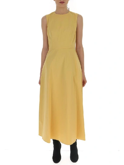 Shop Theory Flared Midi Dress In Yellow