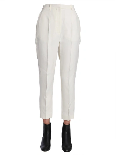 Shop Alexander Mcqueen Cropped Tapered Trousers In White