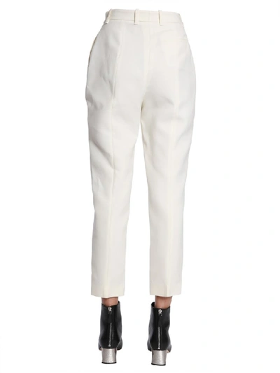 Shop Alexander Mcqueen Cropped Tapered Trousers In White