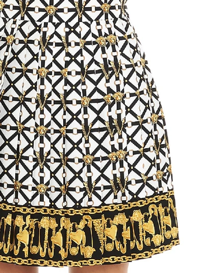 Shop Versace Printed Pleated Mini Skirt In Multi