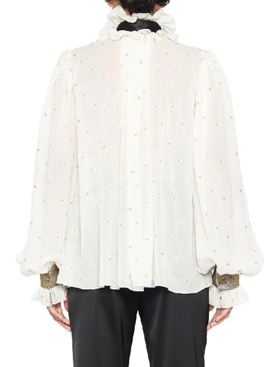 Shop Dolce & Gabbana Ruffled Bow Shirt In White