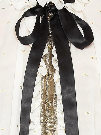 Shop Dolce & Gabbana Ruffled Bow Shirt In White