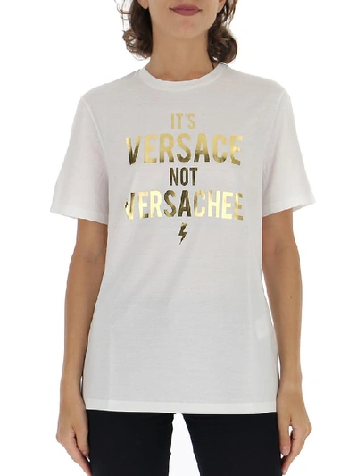Shop Versace Printed T In White