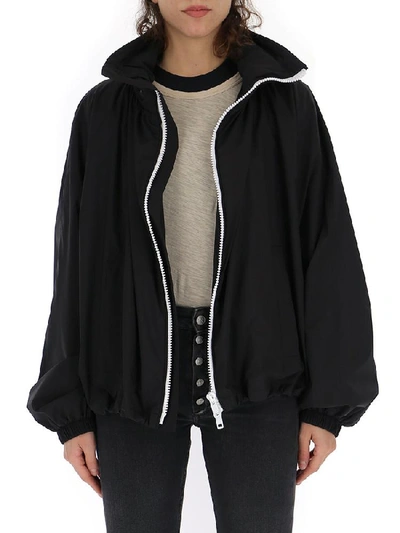 Shop Givenchy Logo Print Hooded Jacket In Black