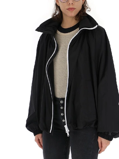 Shop Givenchy Logo Print Hooded Jacket In Black
