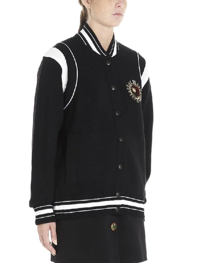 Shop Givenchy Crest Ribbed Collar Bomber Jacket In Black