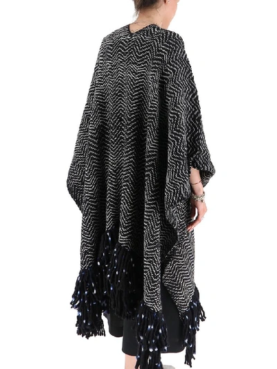 Shop Ulla Johnson Fringed Poncho In Black